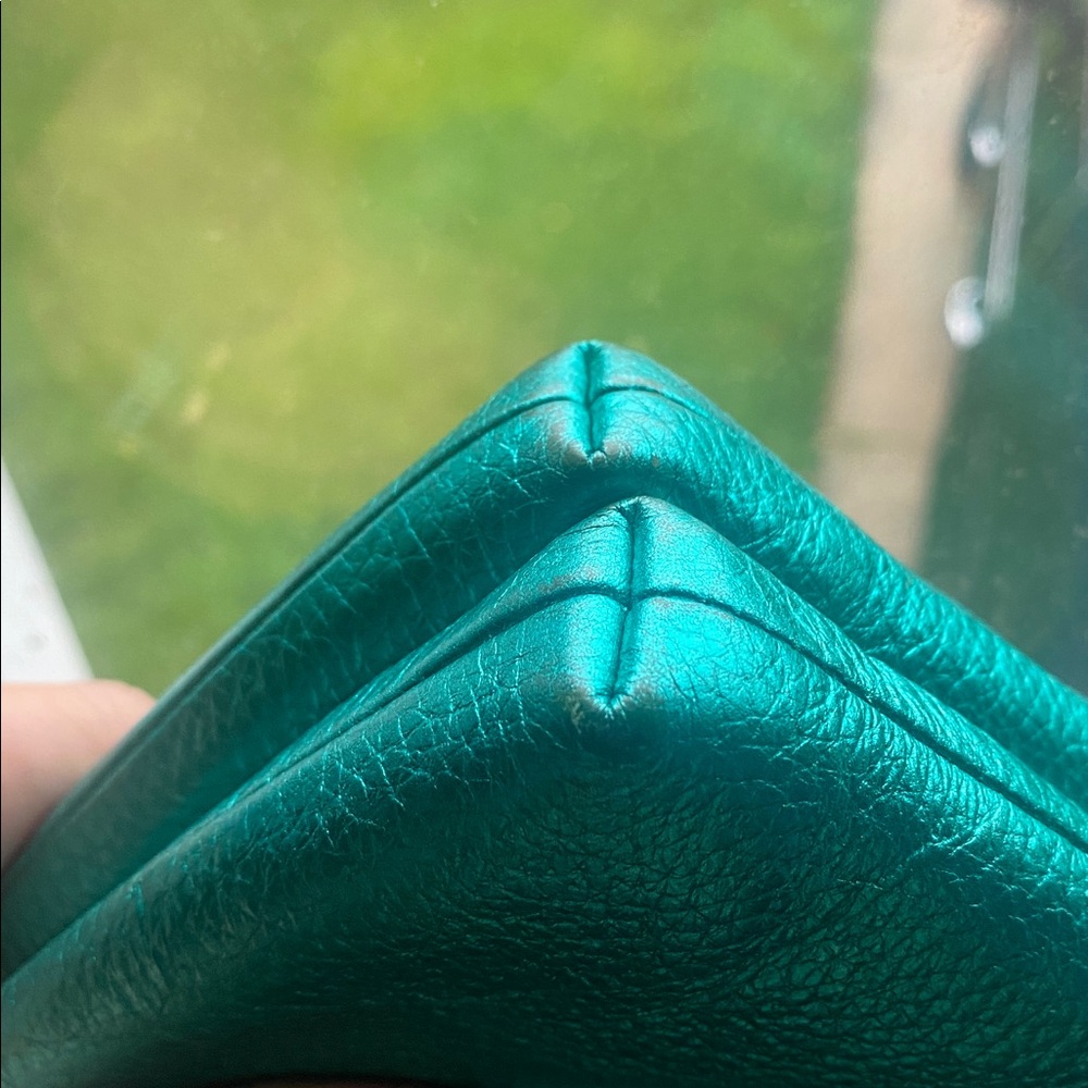 Coach Metallic Teal Pebble Leather Crossbody - Picture 16 of 16